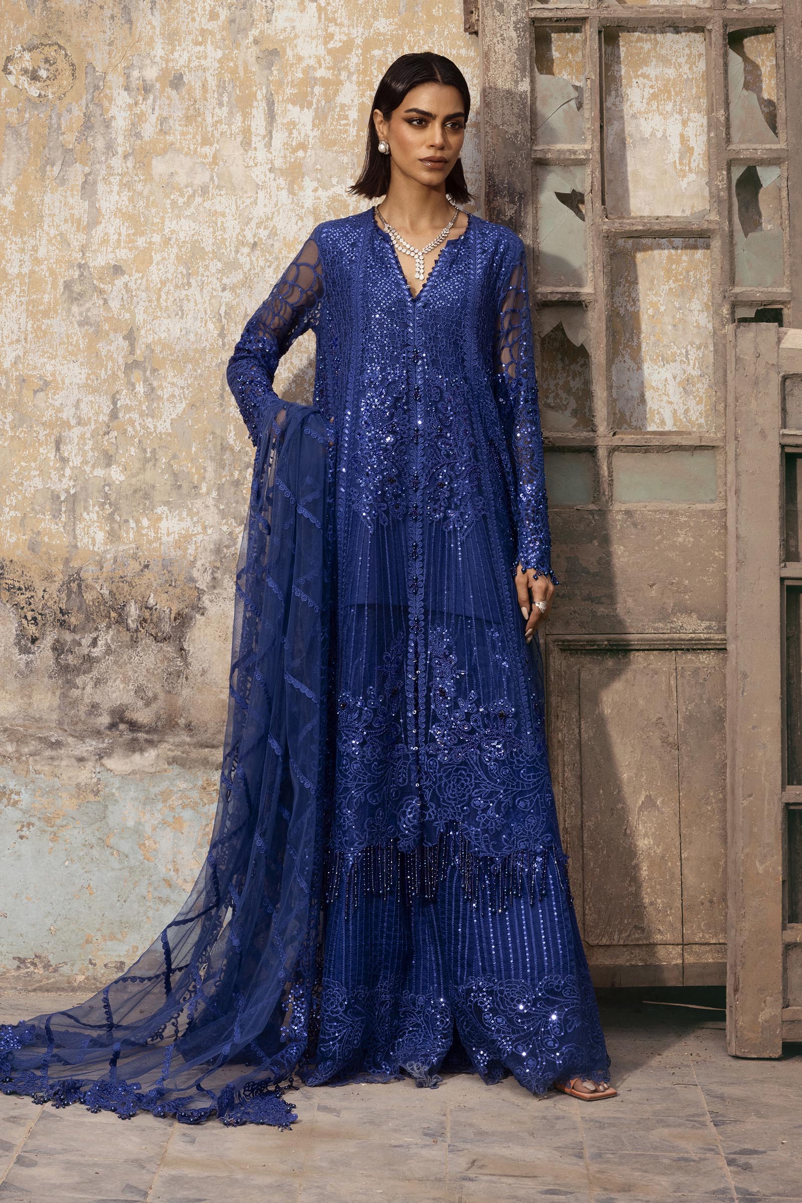 Stitched Nura Embroidered Suit Main image