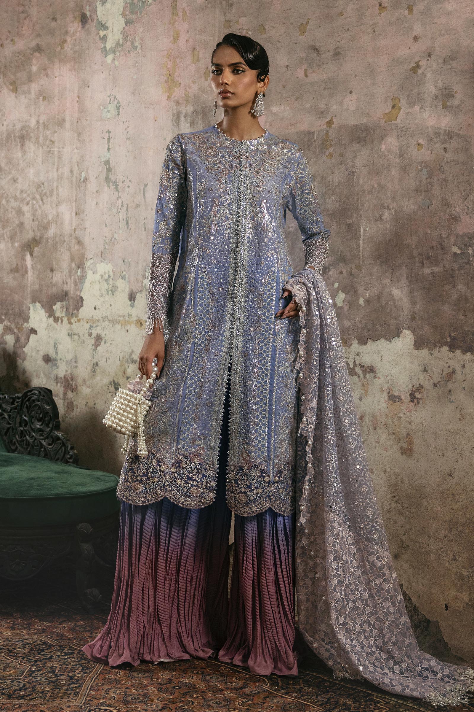 Stitched Nura Embroidered Suit Main image