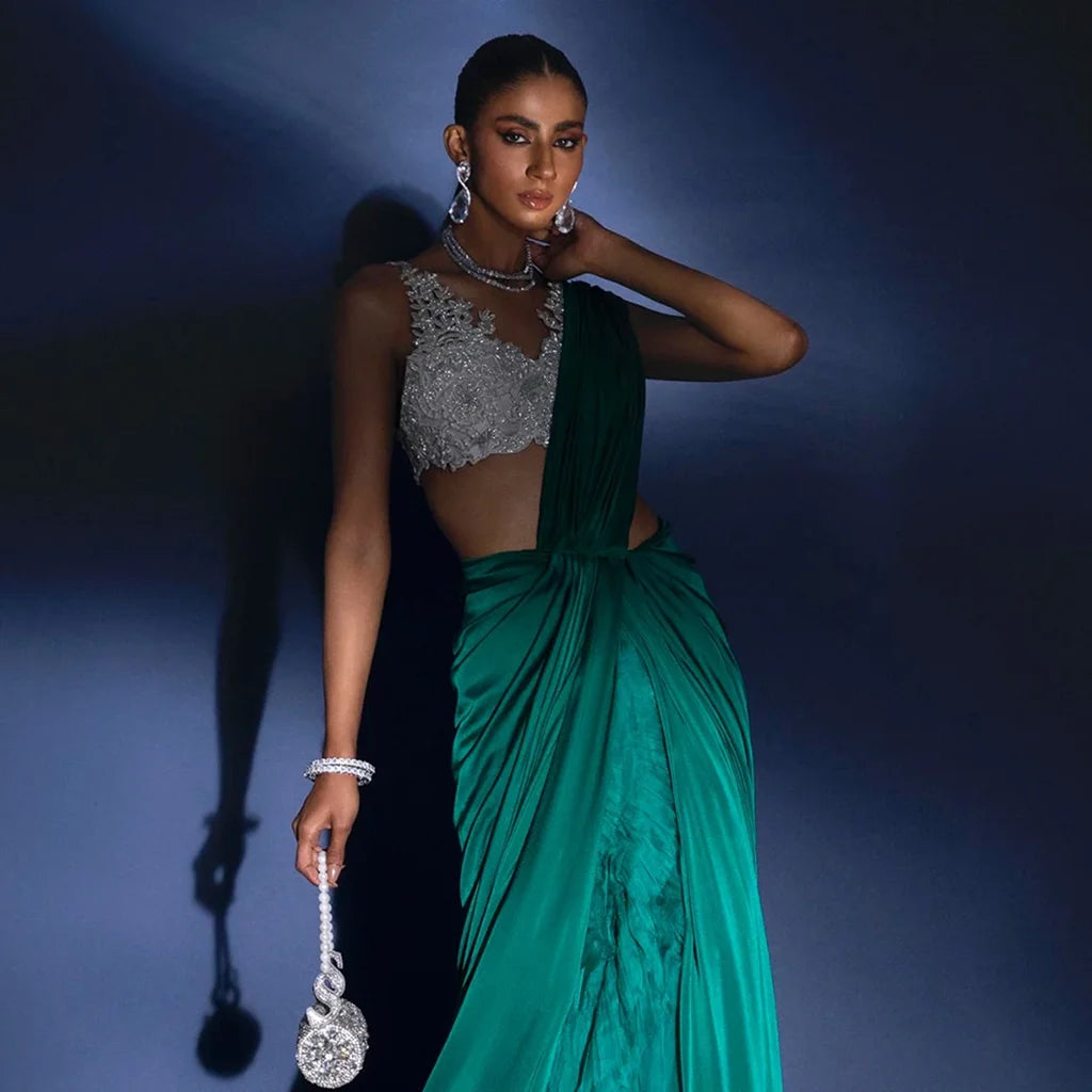 Emreled Green saree (P-281)