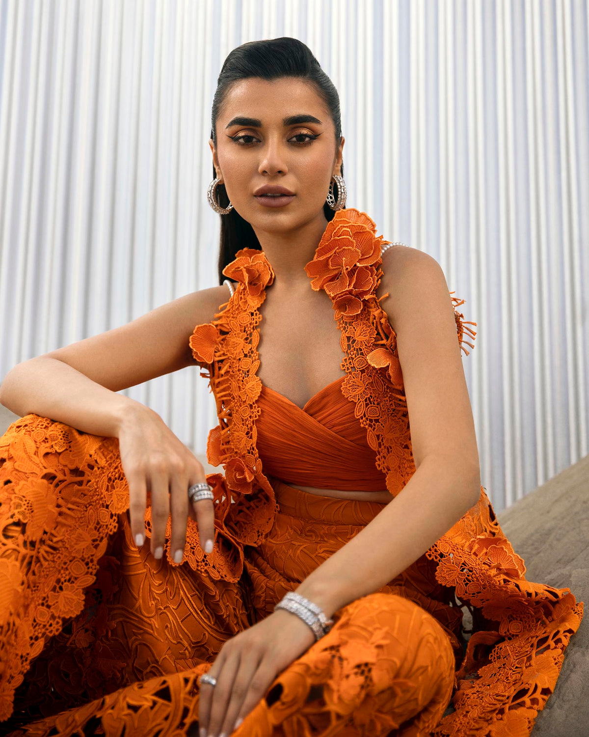 Orange Cut Work (P-290)