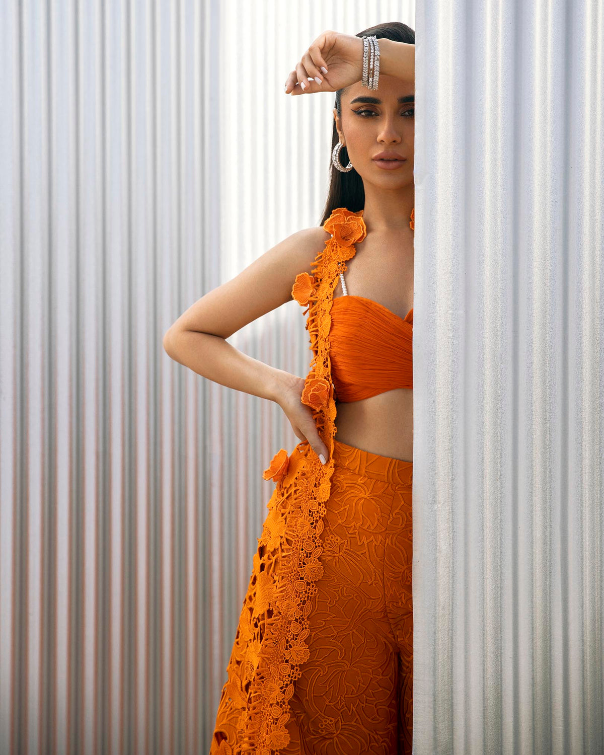 Orange Cut Work (P-290)