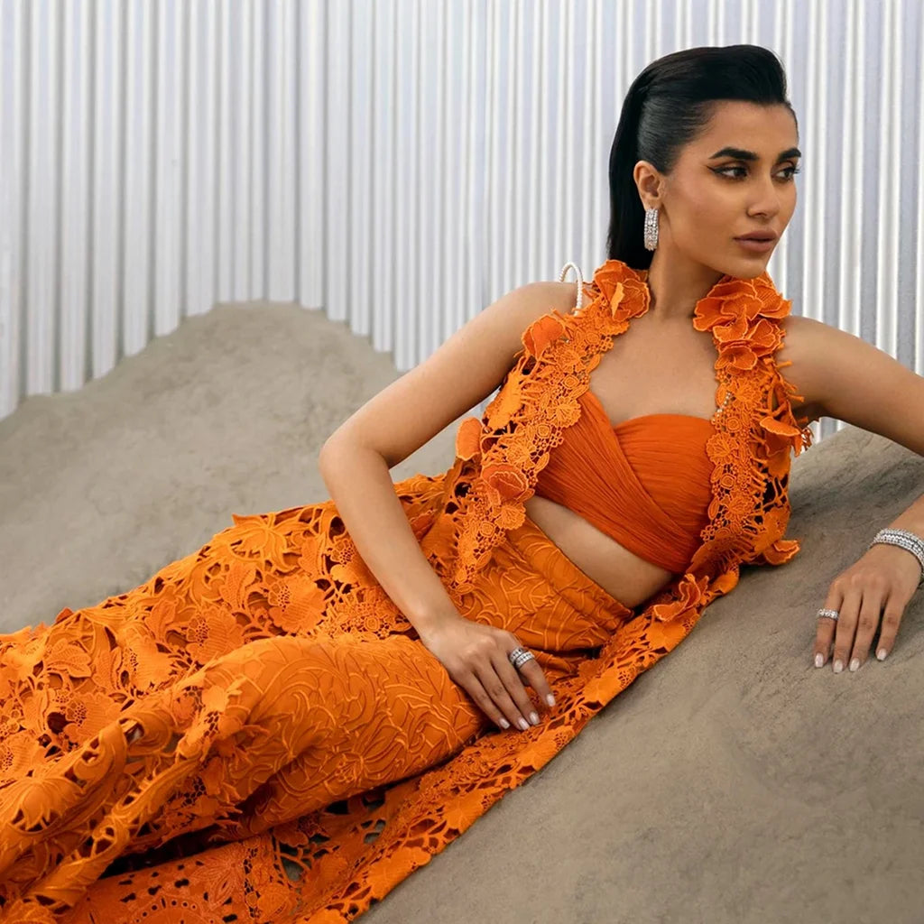 Orange Cut Work (P-290)