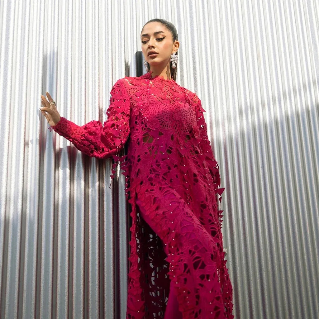 Pink Cut Work (P-293)