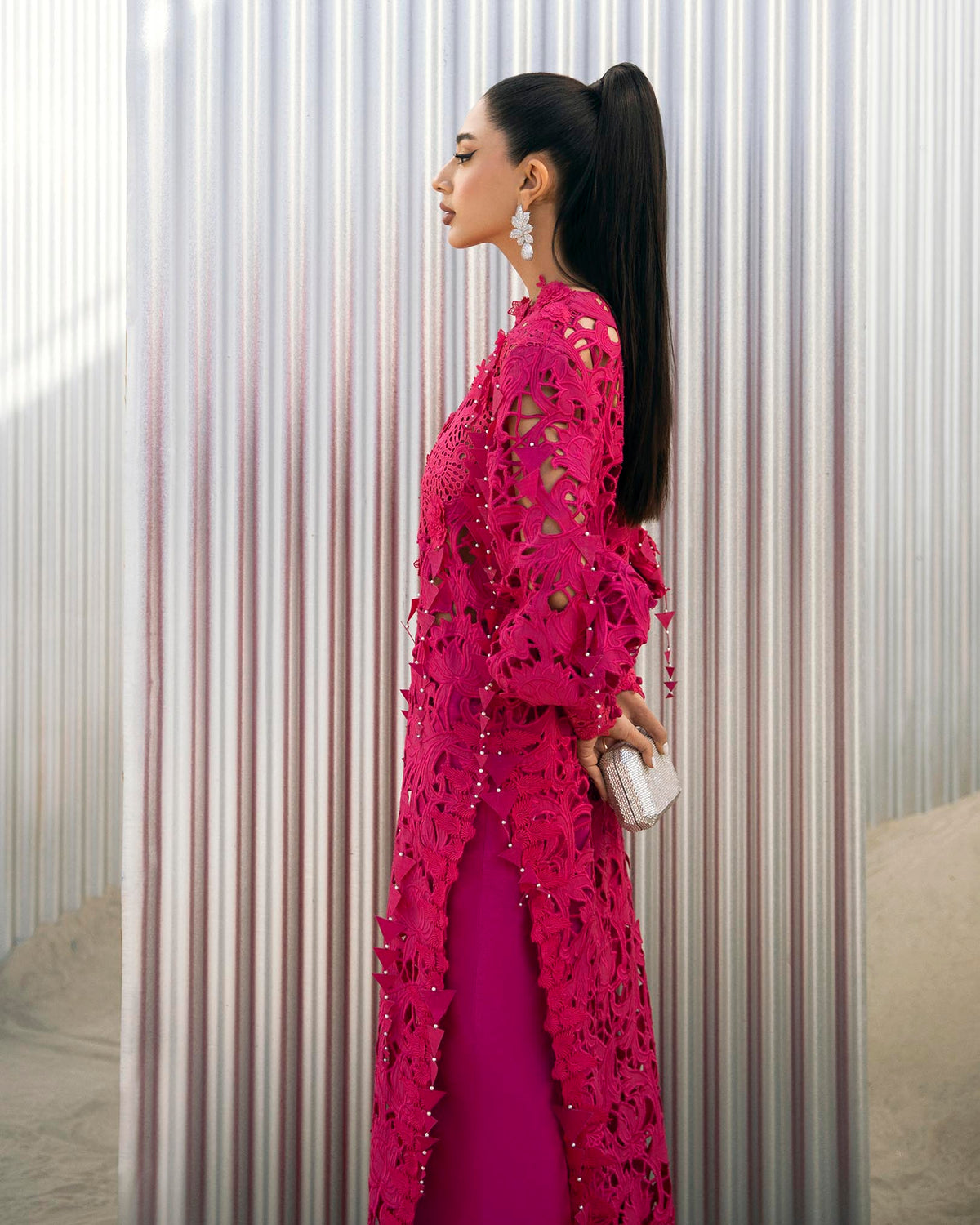 Pink Cut Work (P-293)