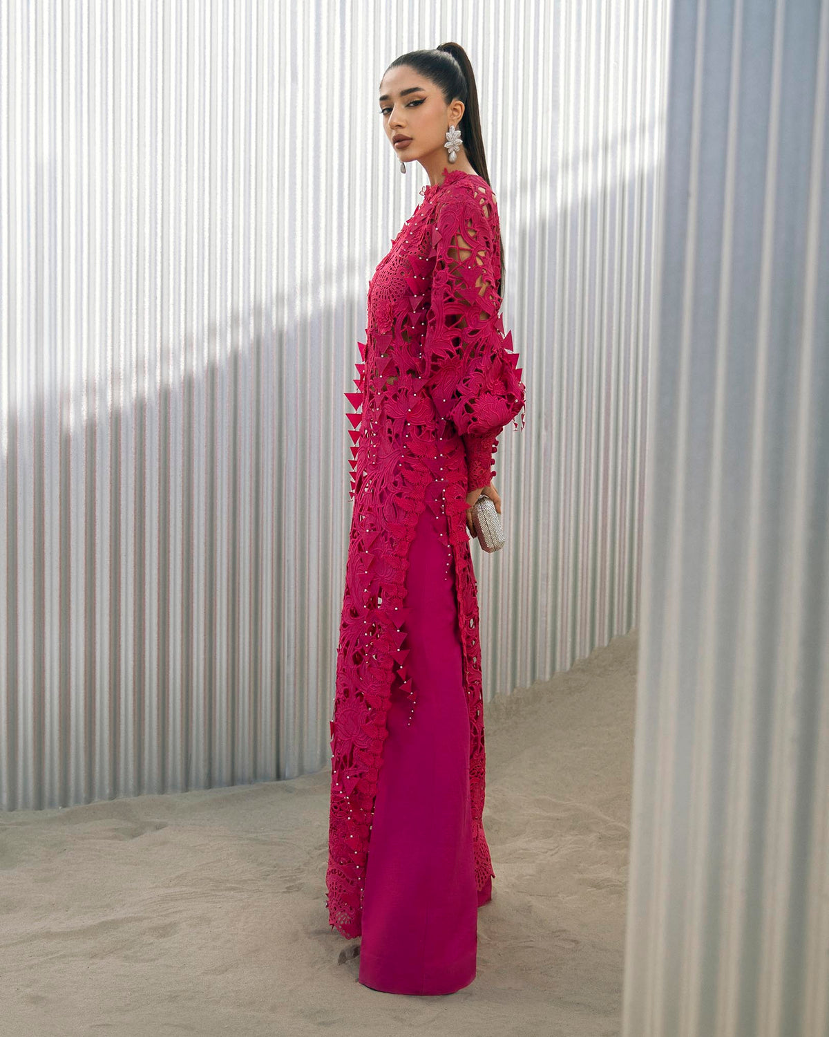 Pink Cut Work (P-293)