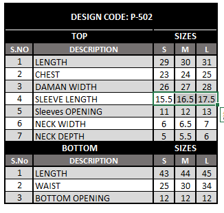 Size Chart