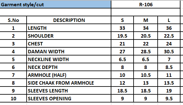 Size Chart