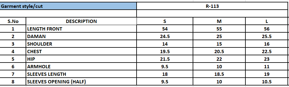 Size Chart