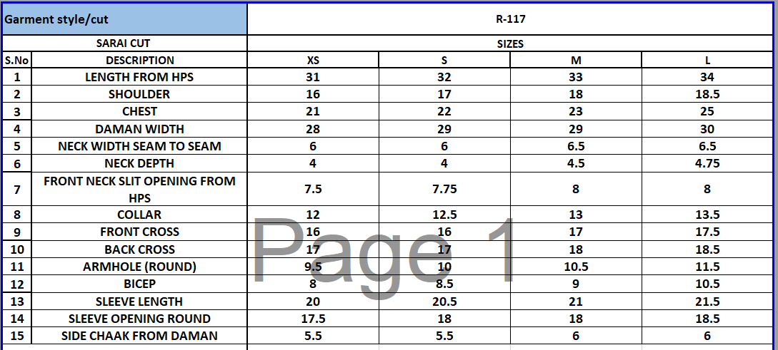 Size Chart