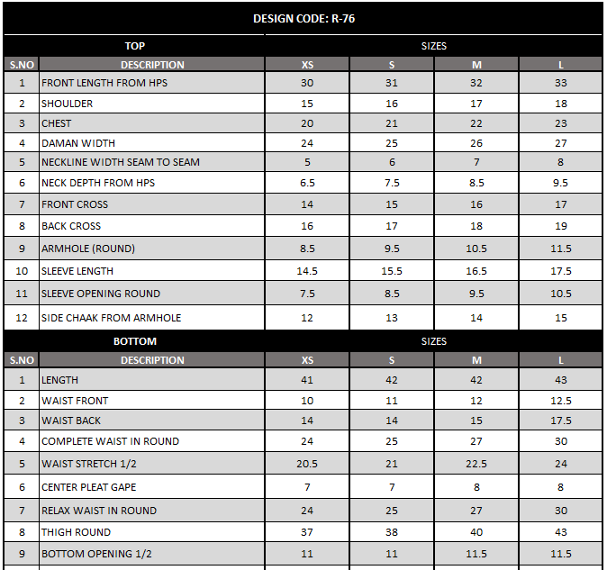 Size Chart