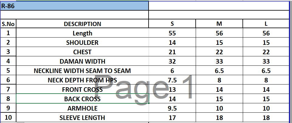 Size Chart