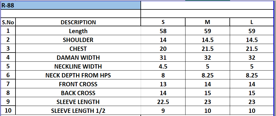 Size Chart
