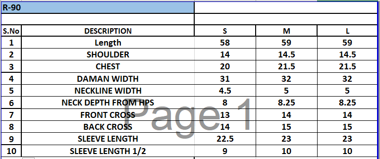 Size Chart