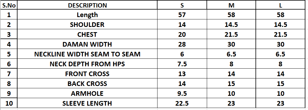 Size Chart