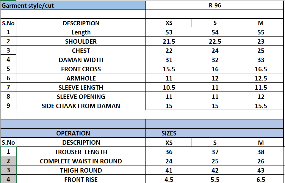 Size Chart