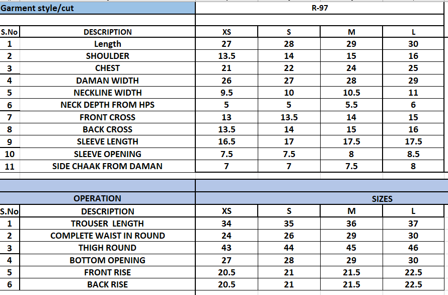 Size Chart