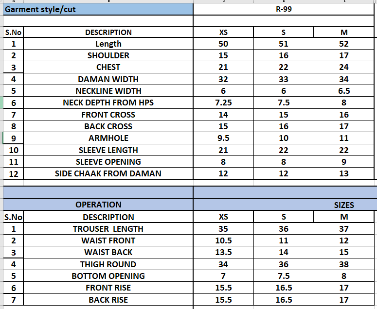 Size Chart