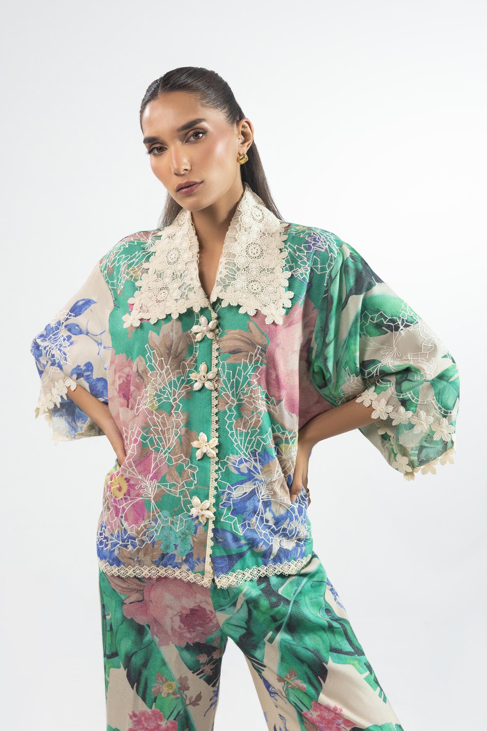 Stitched Printed Resort Jacket and Bottom Secondary image