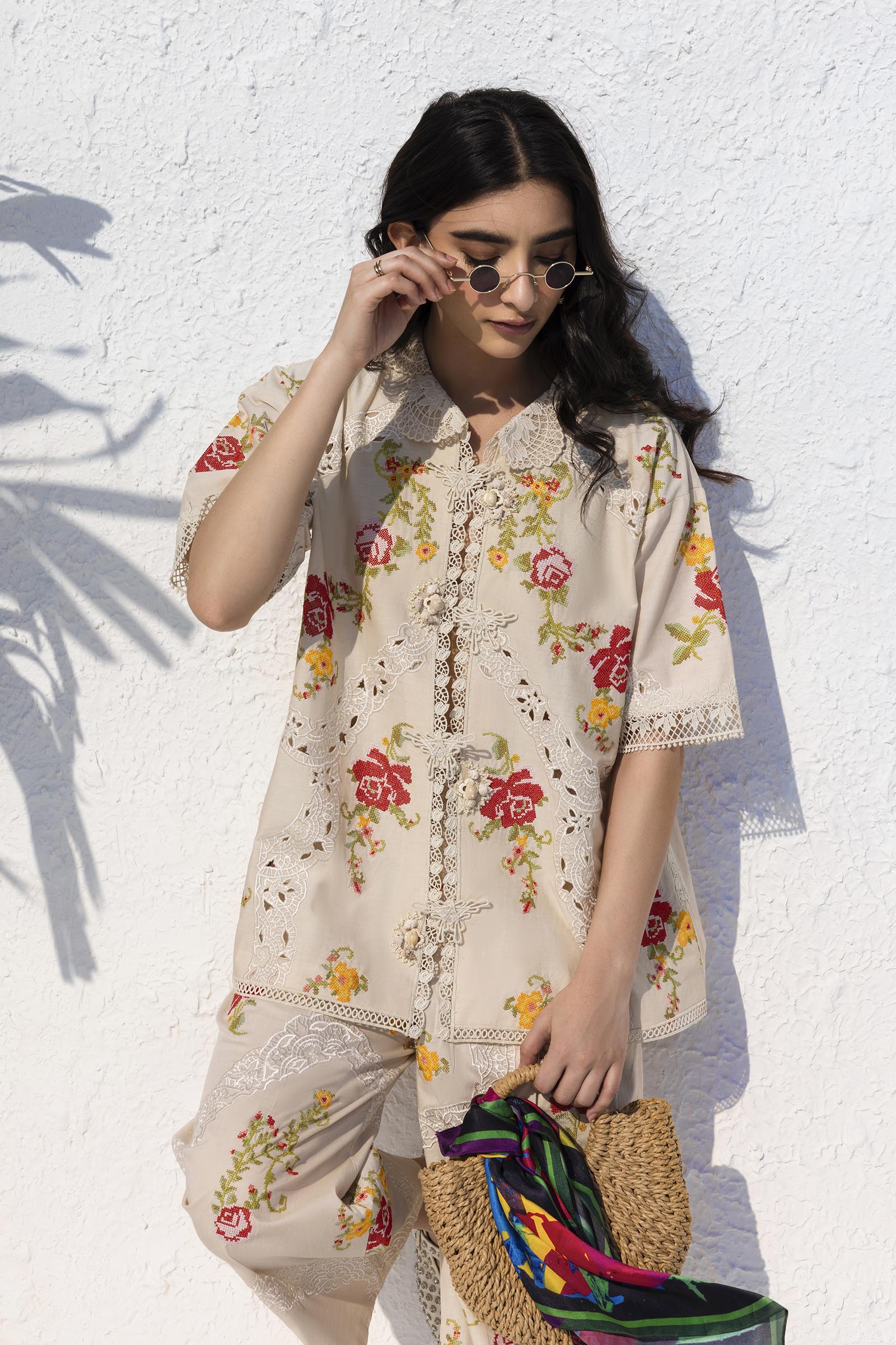 Stitched Resort Lawn Shirt + Culotte