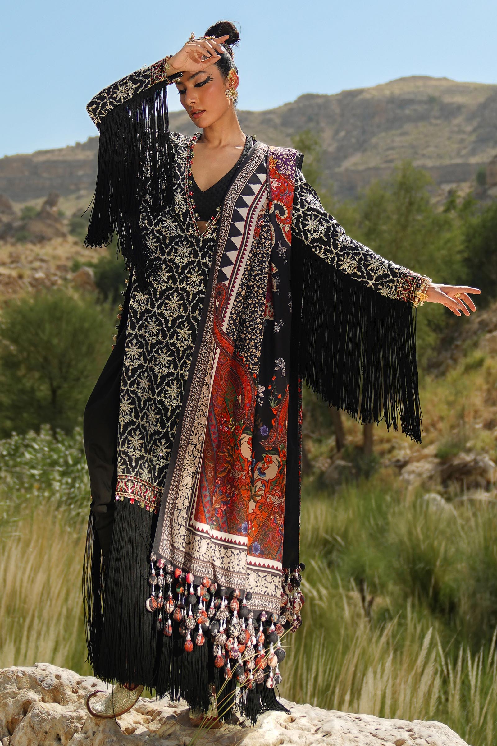 Unstitched 3 Piece Raw Silk Suit