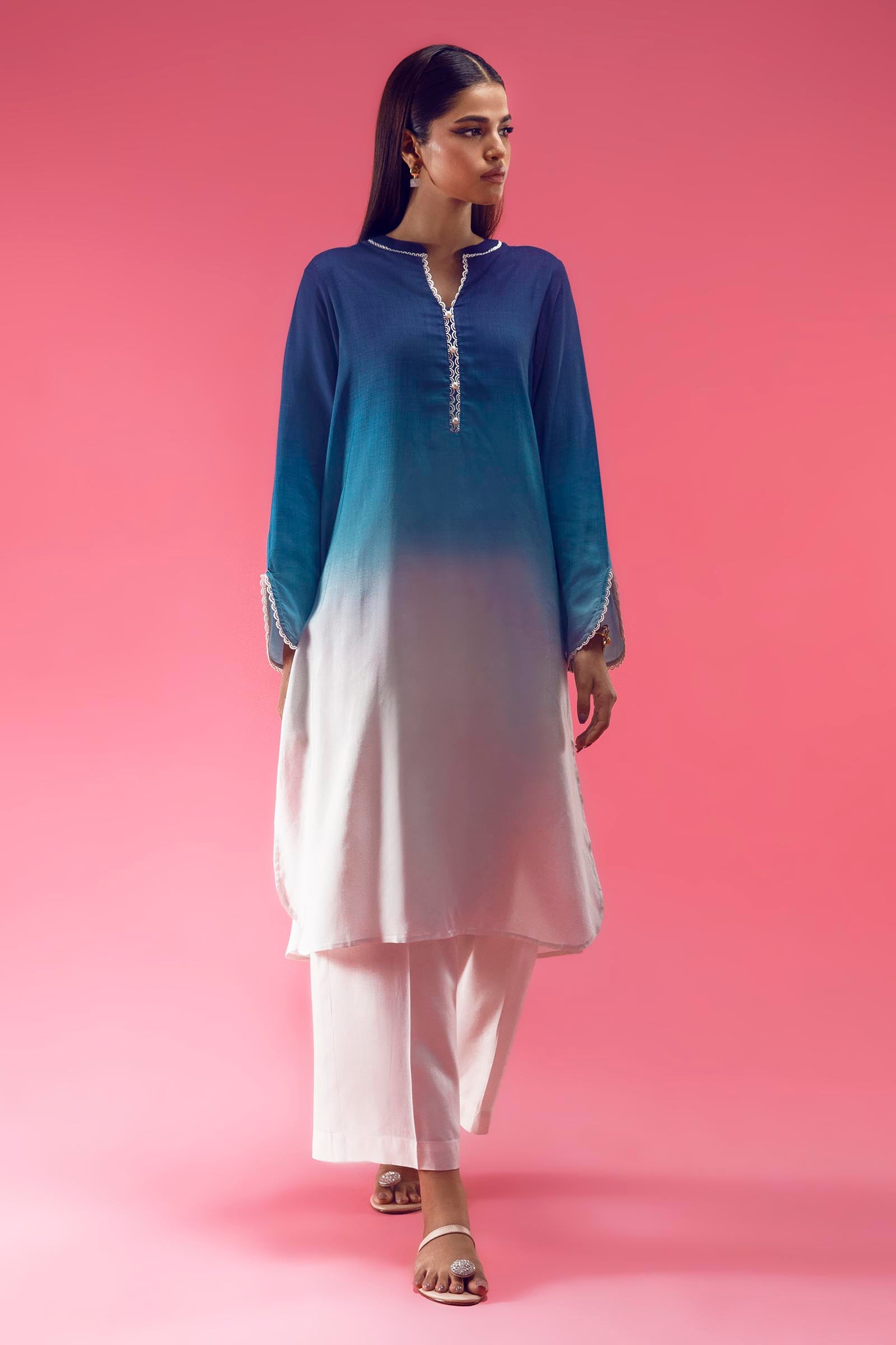 Stitched Basic Ombre Printed Shirt + Culotte Main image