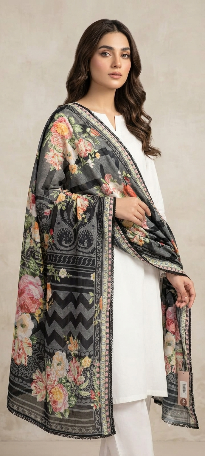 Stitched Printed Dupatta Main image