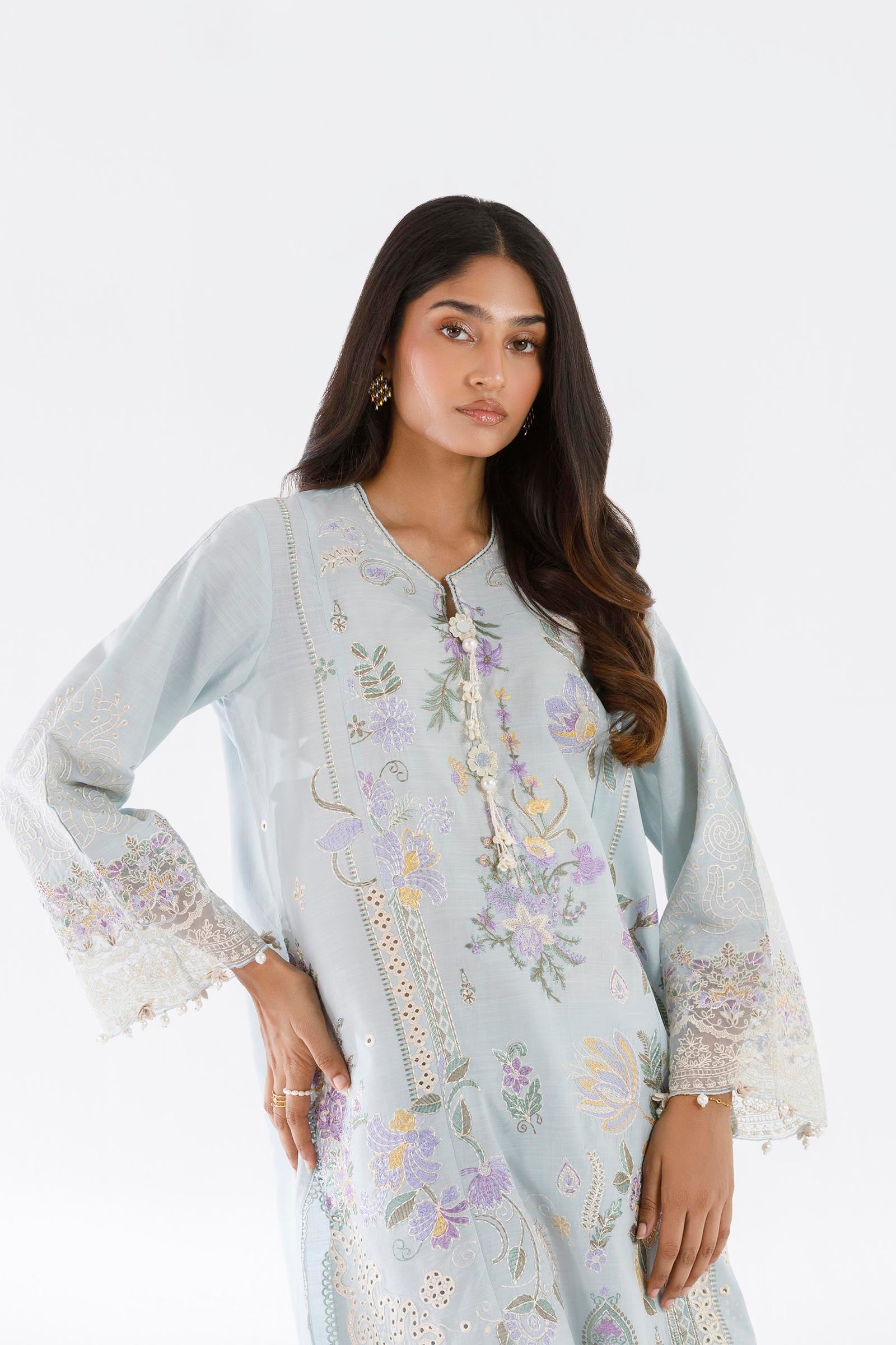 Stitched Luxury Lawn Suit Secondary image