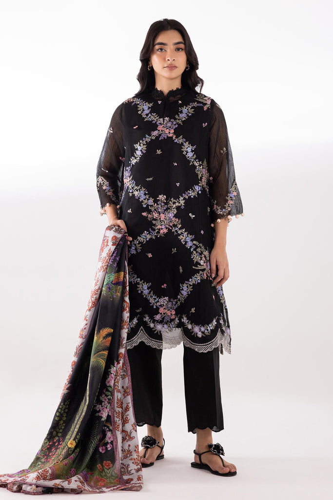 Stitched Embroidered Muzlin Lawn Suit