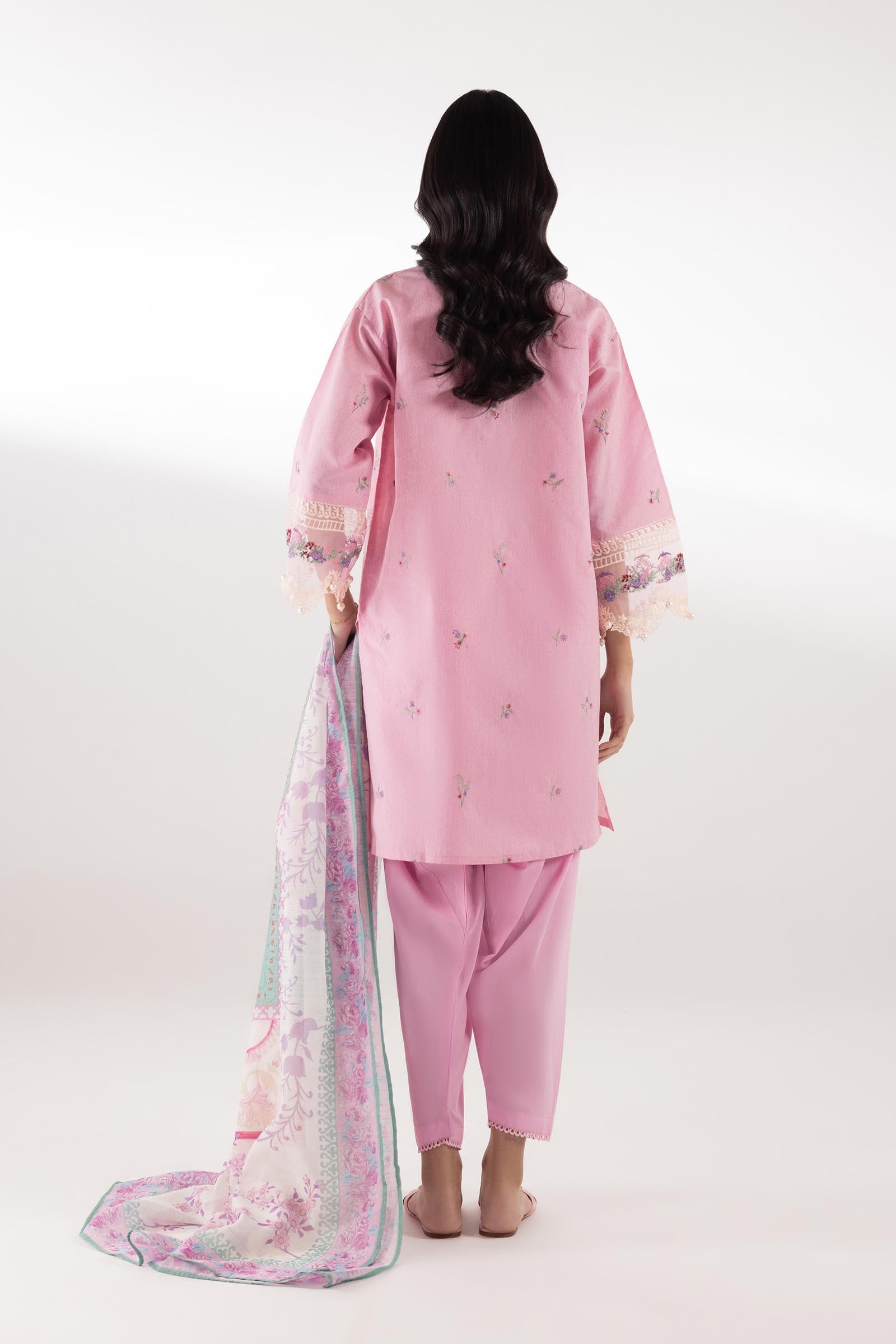 Stitched Embroidered Muzlin Lawn Suit