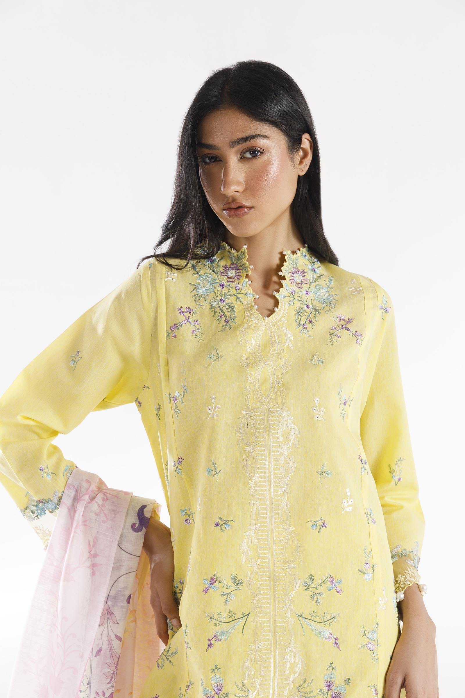Stitched Muzlin Lawn Suit Secondary image