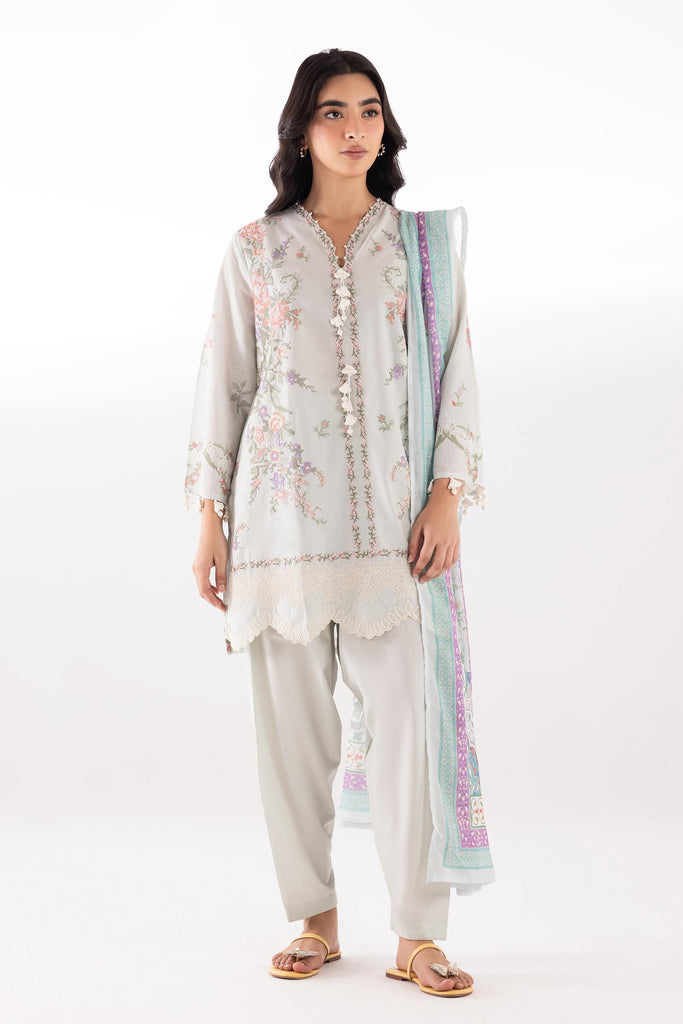 Stitched Embroidered Muzlin Lawn Suit