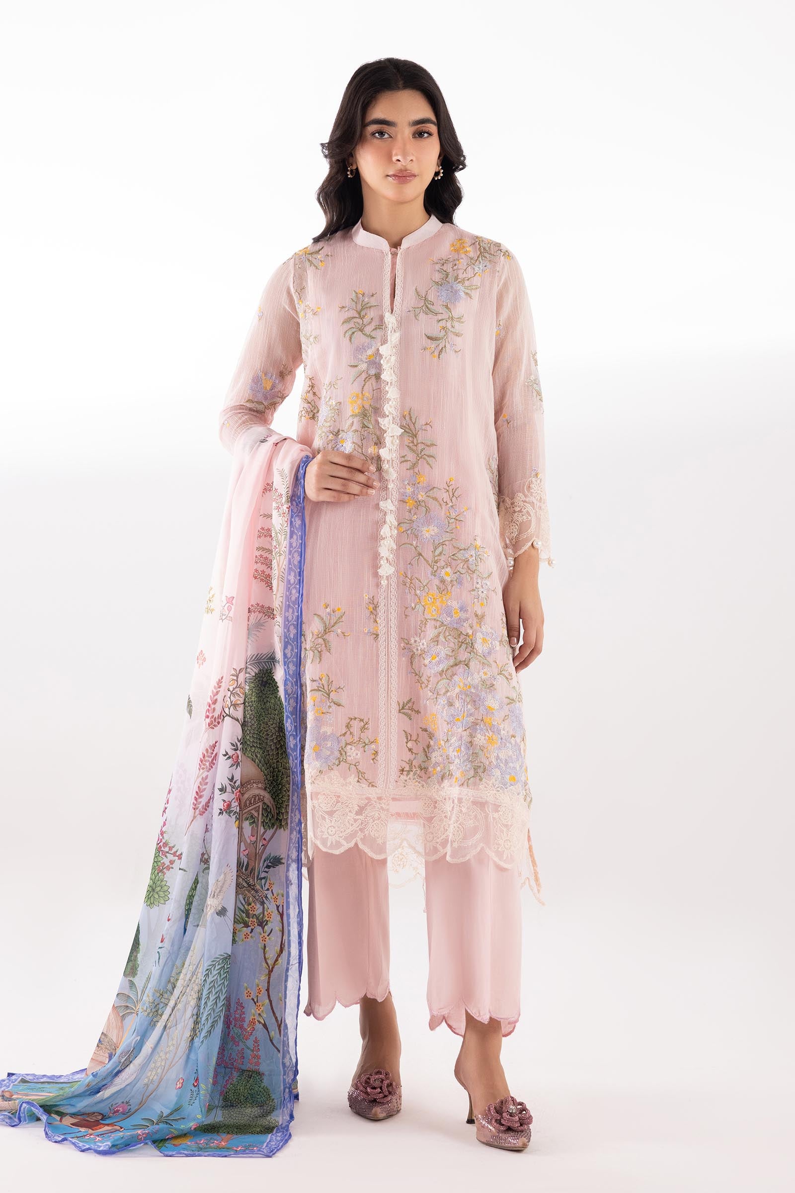 Stitched Embroidered Muzlin Lawn Suit Main image