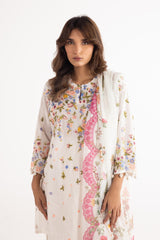 Stitched Embroidered Muzlin Lawn Suit