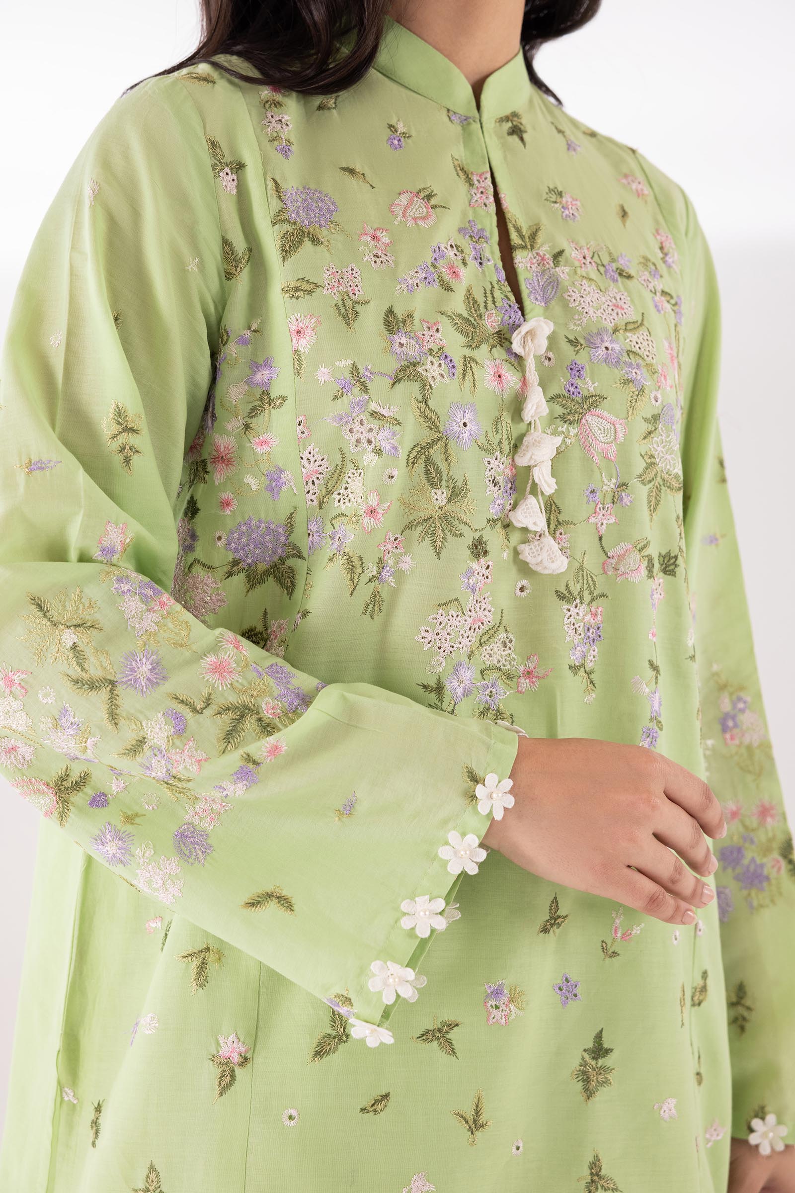 Stitched Embroidered Muzlin Lawn Suit Secondary image