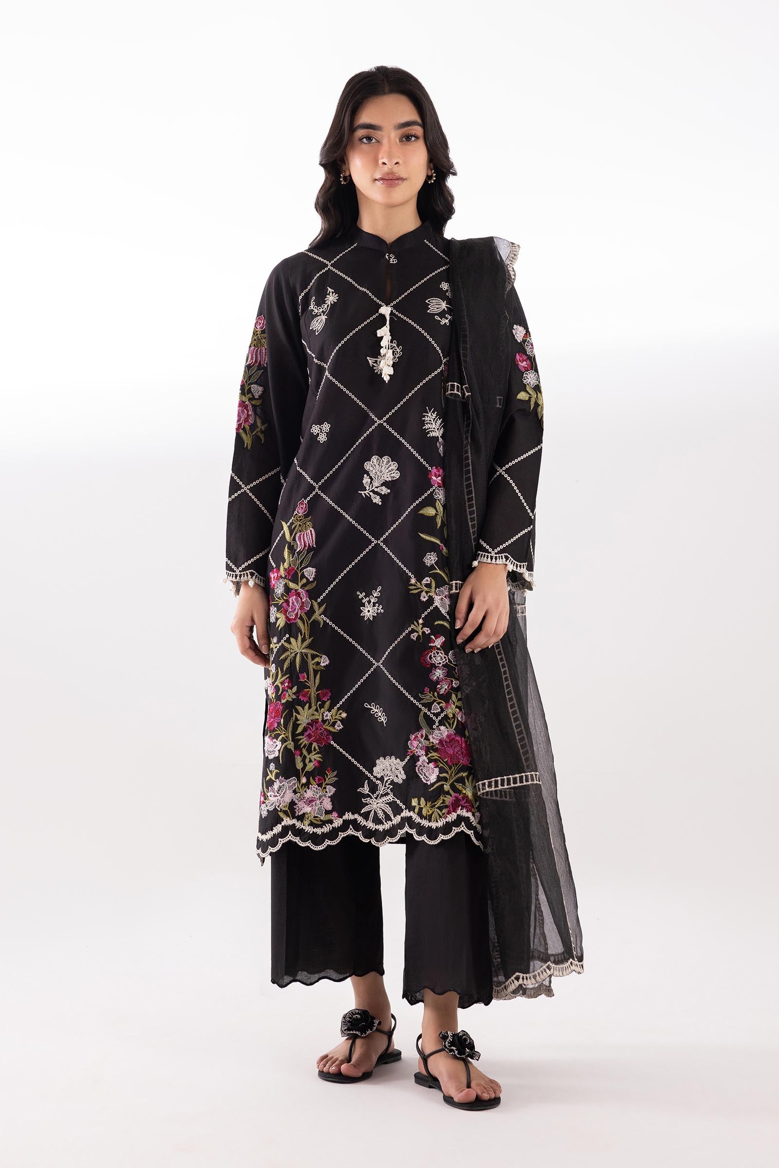 Stitched Embroidered Muzlin Lawn Suit Main image