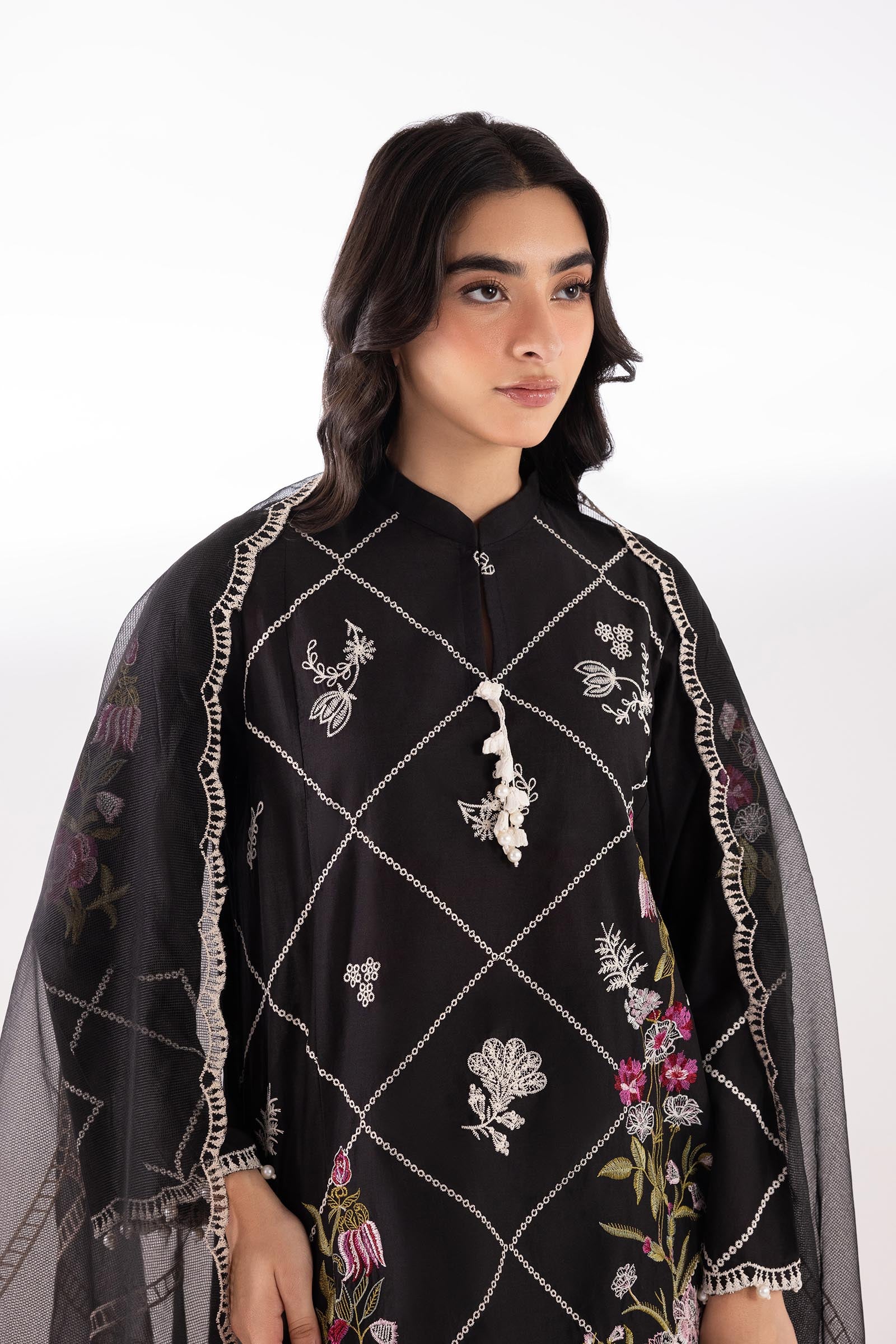 Stitched Embroidered Muzlin Lawn Suit Secondary image