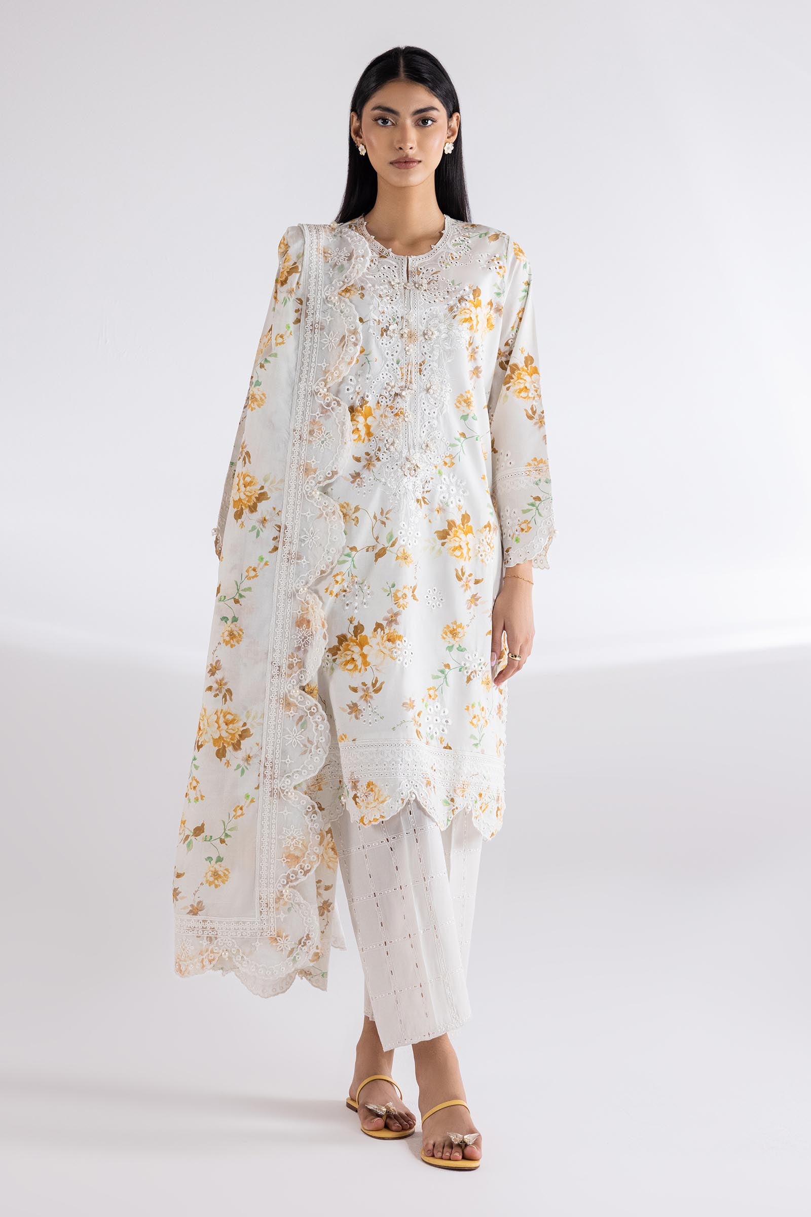 Stitched Embroidered Lawn Shirt Main image