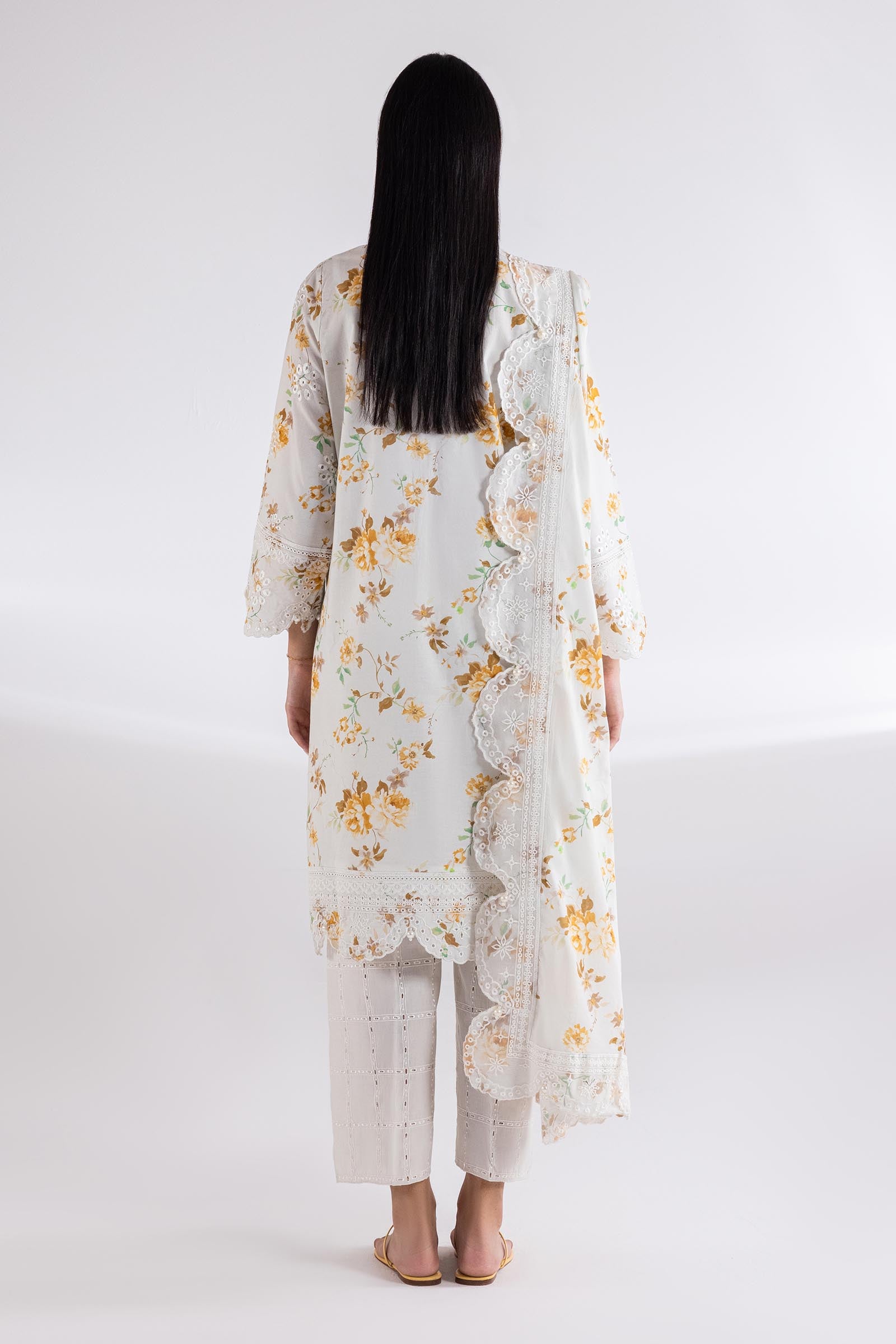 Stitched Embroidered Lawn Shirt Secondary image