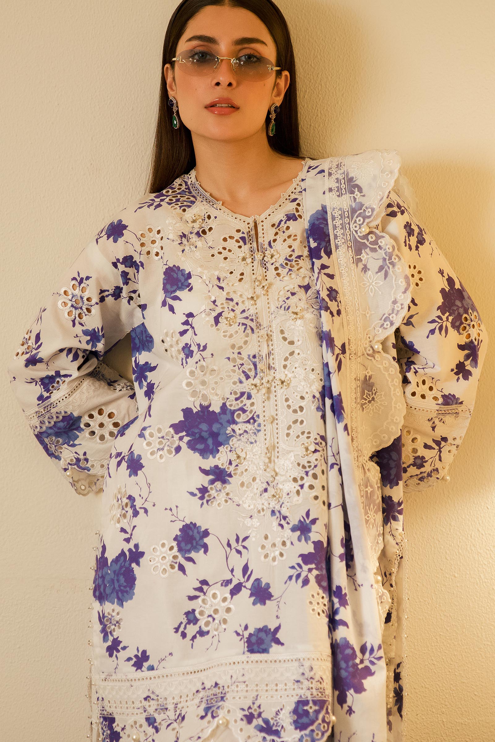 Stitched Embroidered Lawn Shirt Main image