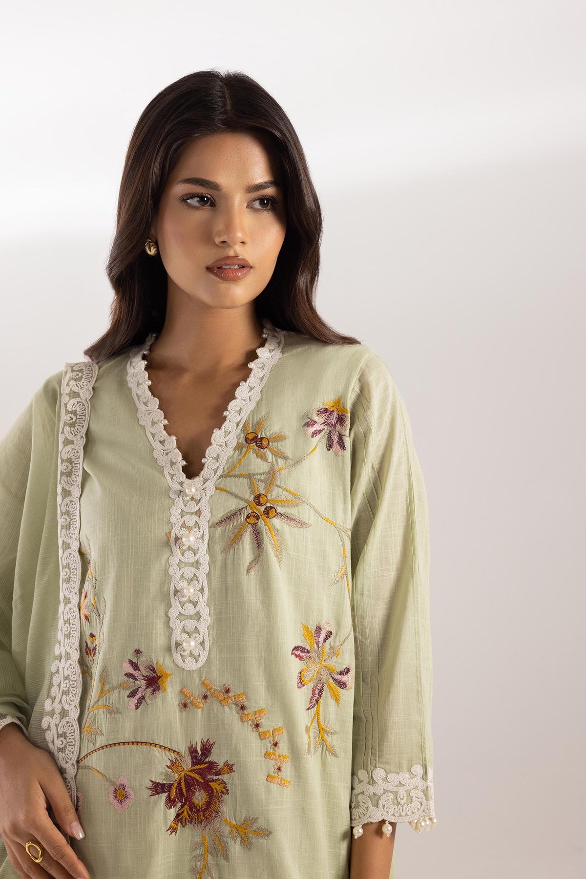 Stitched Embroidered Lawn Shirt Main image