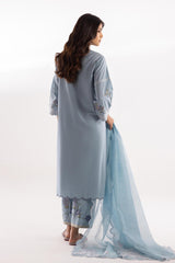 Stitched Embroidered Slub Lawn Shirt + Culotte