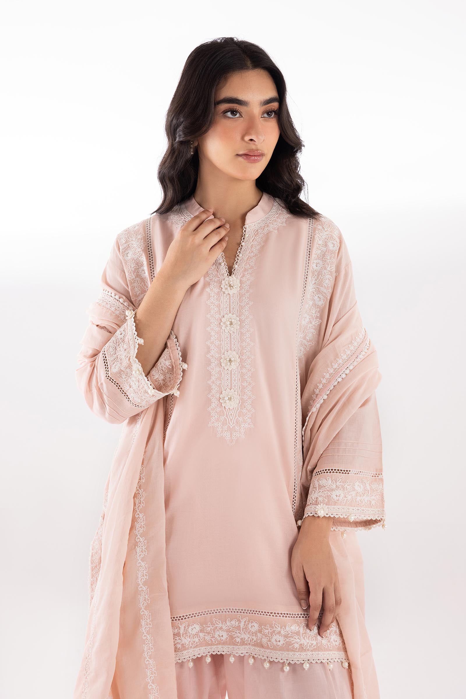 Stitched Embroidered Lawn Suit Secondary image