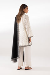 Stitched Embroidered Lawn Shirt + Dupatta