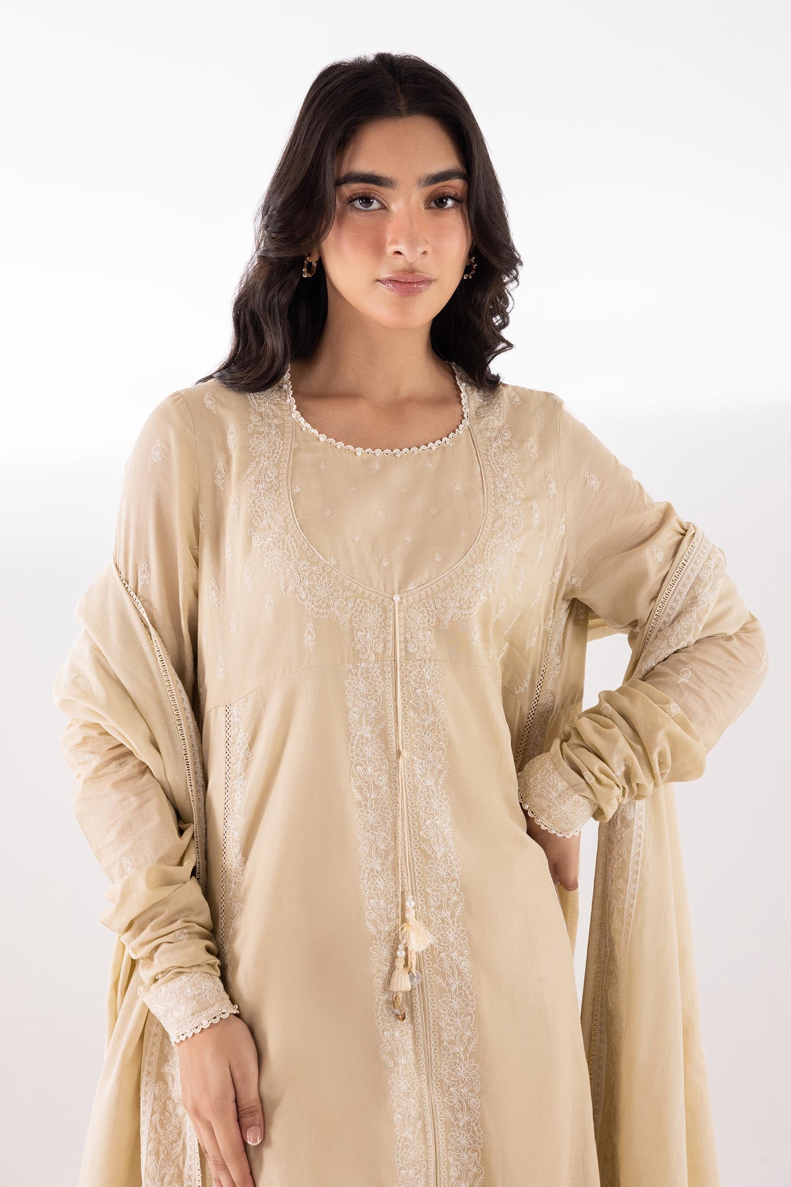 Stitched Embroidered Voil Shirt + Dupatta Secondary image