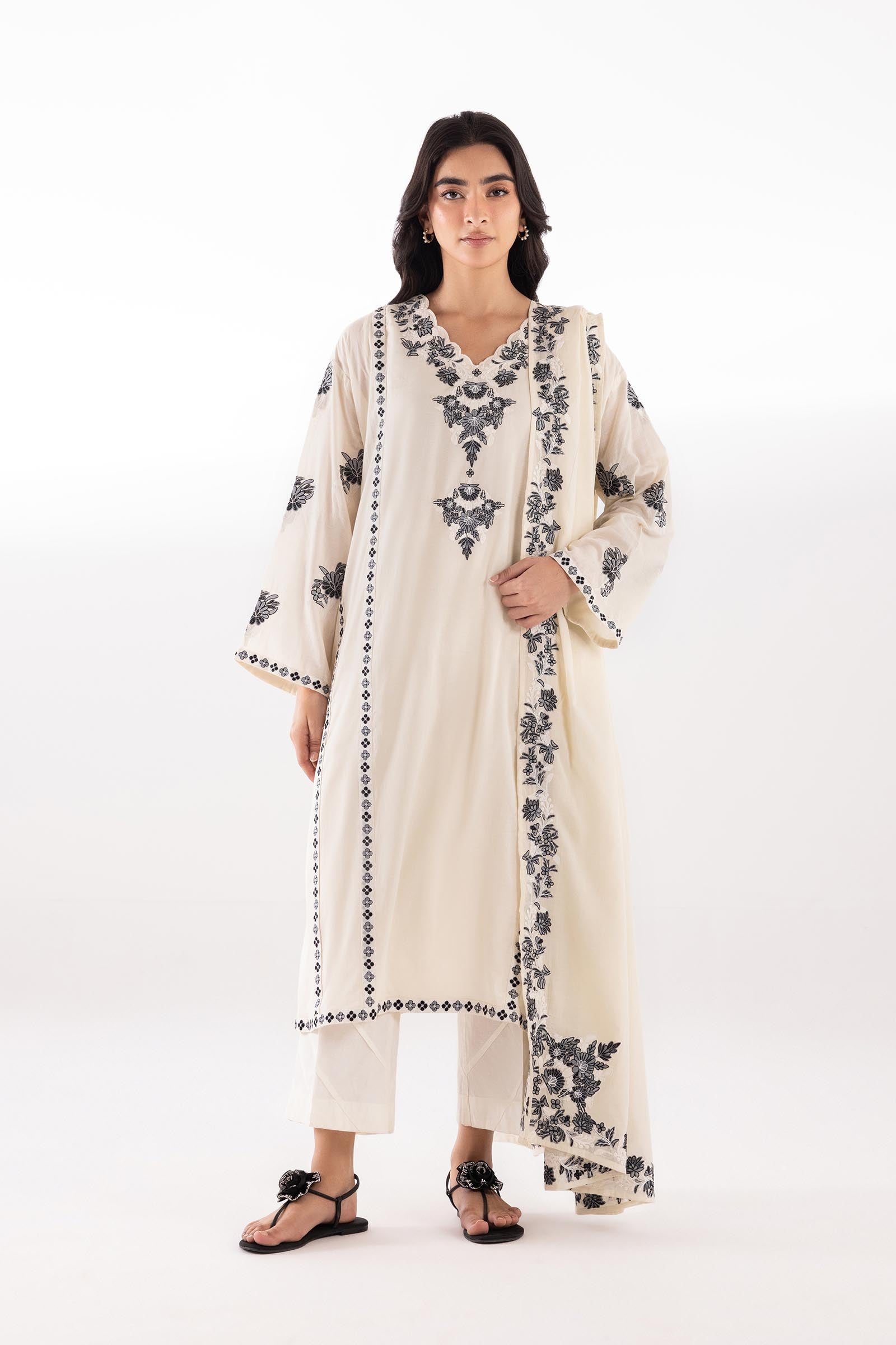 Stitched Embroidered Voil Shirt + Dupatta Main image