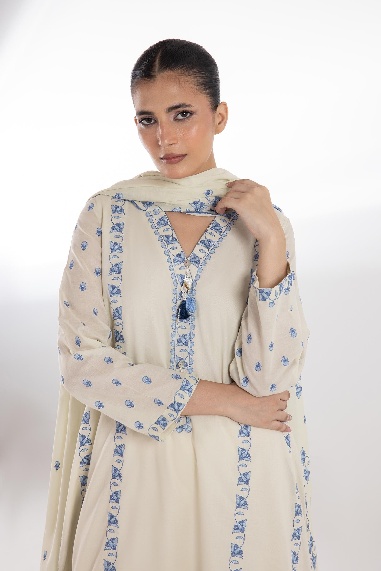 Stitched Embroidered Lawn Shirt + Dupatta Main image