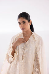 Stitched Embroidered Cotton Net Shirt