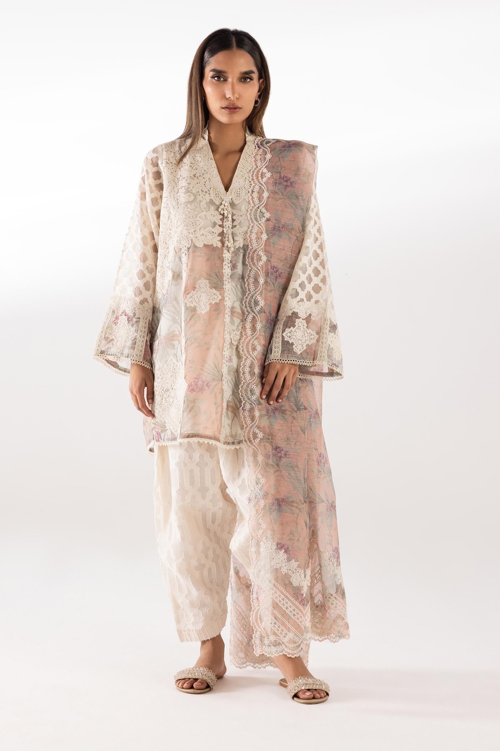 Stitched Embroidered Jacquard Shirt + Shalwar Main image