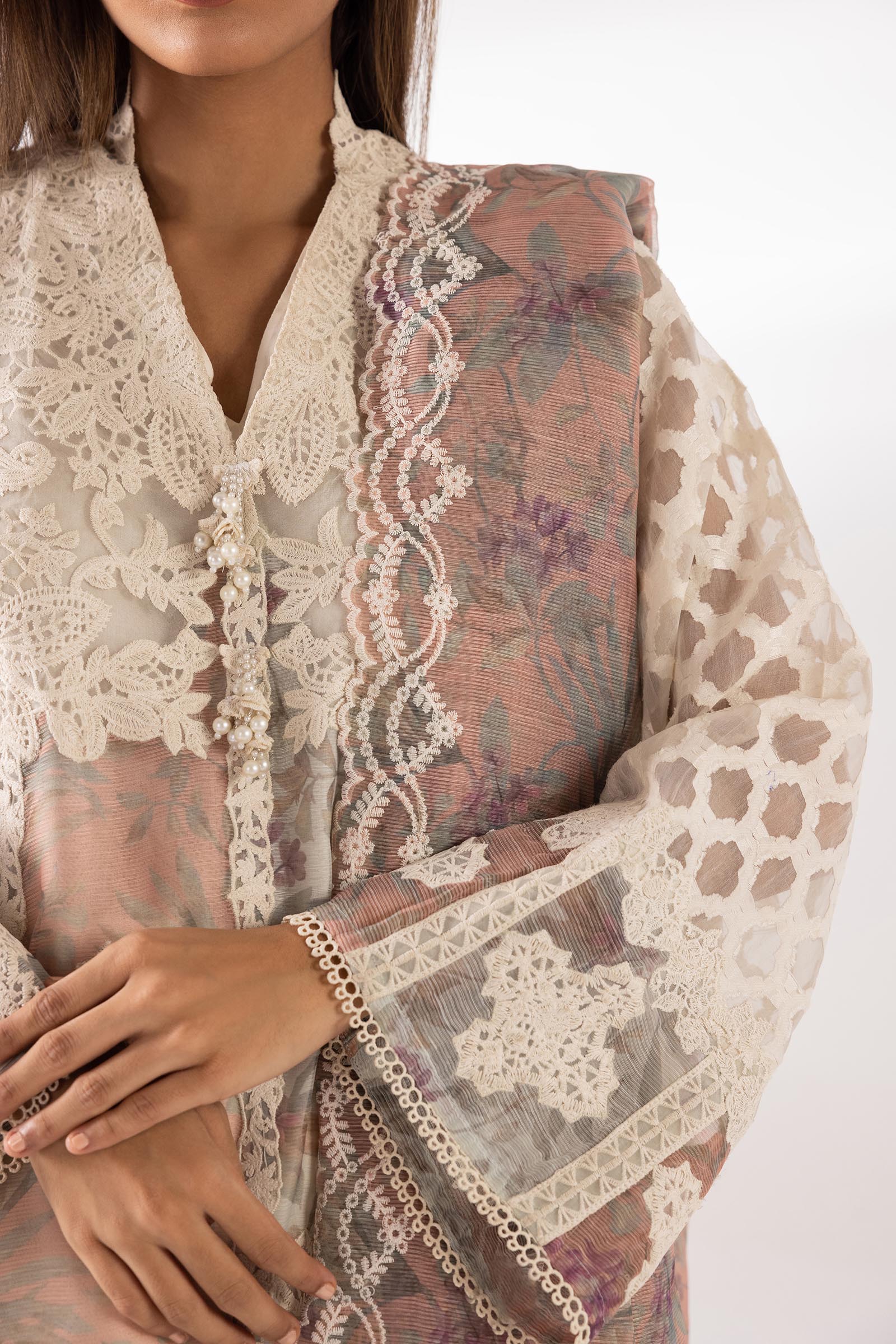 Stitched Embroidered Jacquard Shirt + Shalwar Secondary image