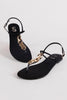 Black Chain Detail Flat Sandals